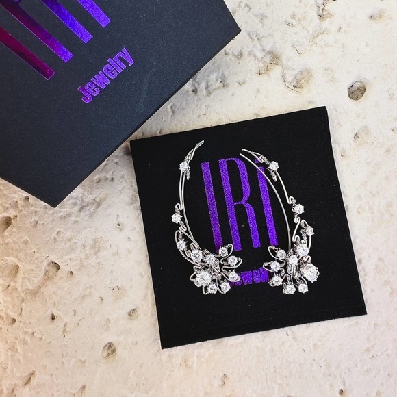 LUNA ear climbers with CZ diamonds - Sterling Silver 925 - Picture 4 of 6